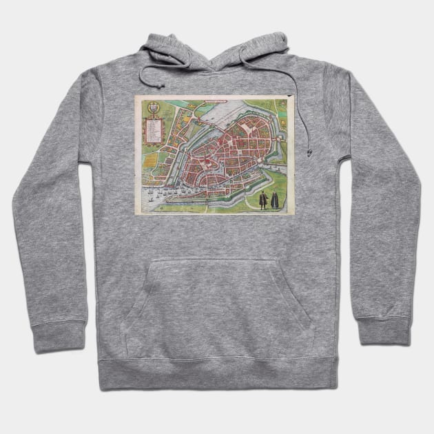 Vintage Map of Hamburg Germany (1590) Hoodie by Bravuramedia